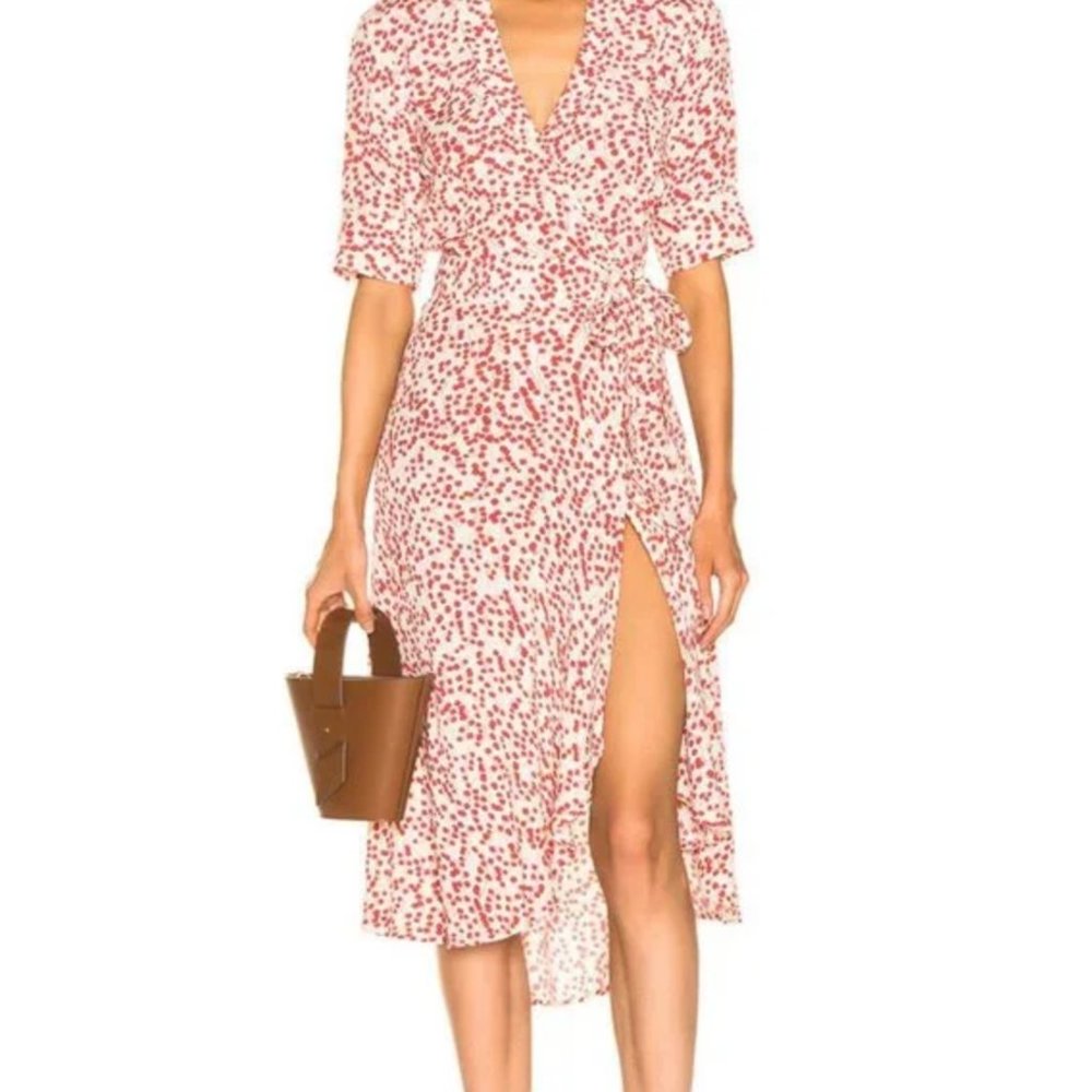 GANNI - Anna Crepe Wrap Dress, size 40 / M